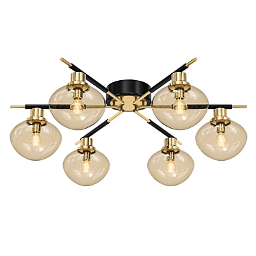 Vintage Horn Chandelier 3D model image 1 