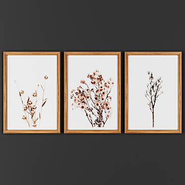 Wooden Frame Picture Collection 3D model image 1 