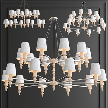 Tommaso Melange Chandelier: Elegant Loft-Concept Lighting 3D model image 1 