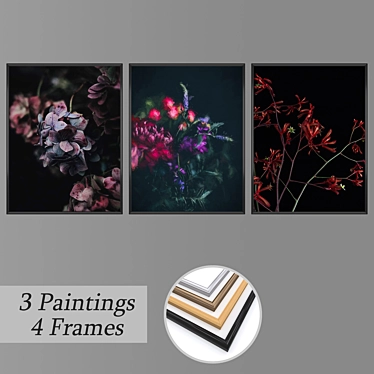 Modern 3-Piece Wall Paintings 3D model image 1 