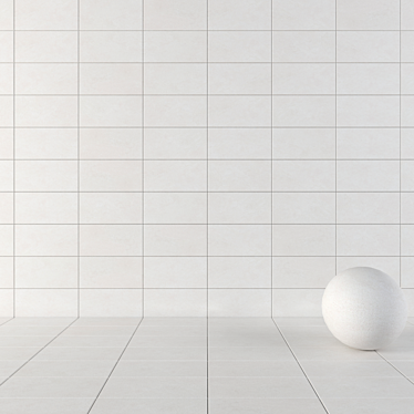 Basalt White Concrete Wall Tiles 3D model image 1 