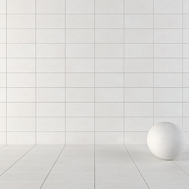 Basalt White Concrete Wall Tiles 3D model image 1 