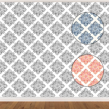 Seamless Wallpaper Set: 3 Colors 3D model image 1 