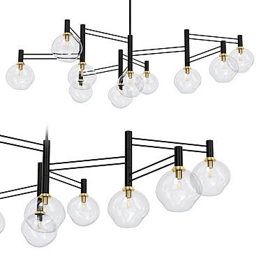 Elegant Ashley Pendant Chandelier 3D model image 1 