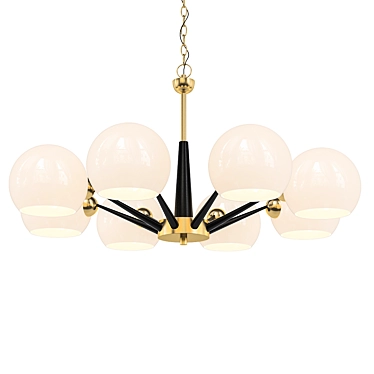 Elegant White Glass Thalia Chandelier 3D model image 1 