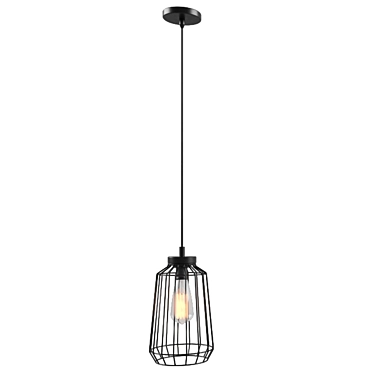 Modern Black Pendant Light 3D model image 1 