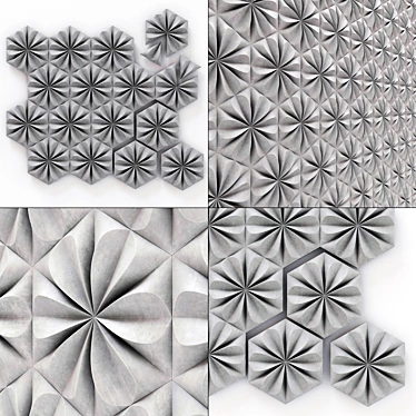 Hexagon Panel with Pattern - Smooth and Seamless 3D model image 1 