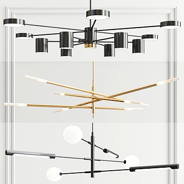 Sputnik Runna Chandelier Collection - 3 Options 3D model image 1 