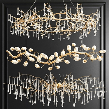 Serip Lotus Bijout Chandelier - Exquisite Illumination 3D model image 1 