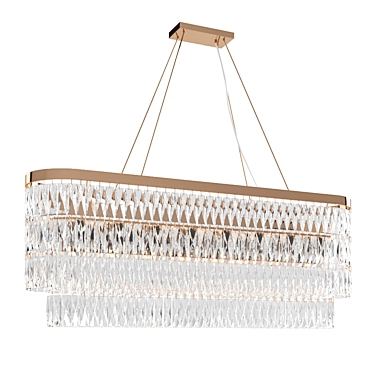 Newport Gold Crystal Pendant Light 3D model image 1 