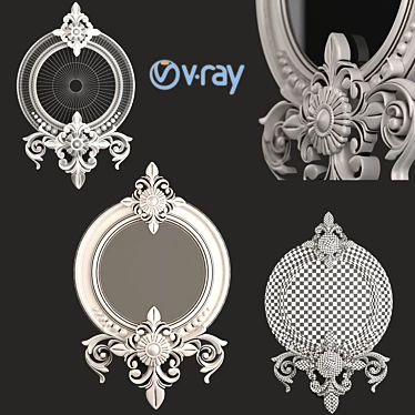 Elegant Geometric Mirror Frame 3D model image 1 