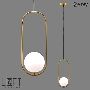 Vintage Industrial Pendant Lamp 3D model image 1 