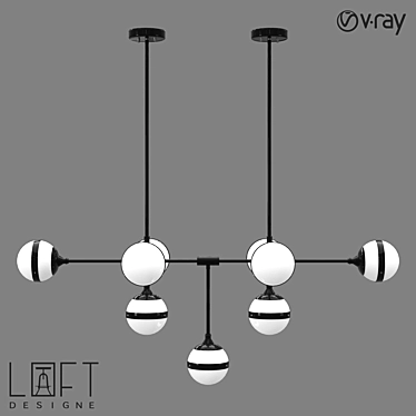 Modern Glass and Metal Pendant Lamp - LoftDesigne 7960 3D model image 1 