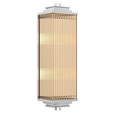 Modern Chrome Clear Glass Wall Sconce 3D model image 1 