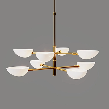 Title: Graphic Two-Tier Chandelier - Stunning Lighting Fixture 3D model image 1 