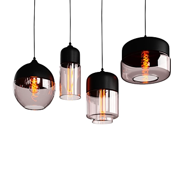 Nordic Glass Pendant Light 3D model image 1 