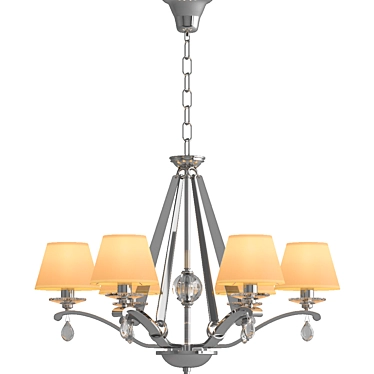 Elegant Newport Crystal Chandelier 3D model image 1 