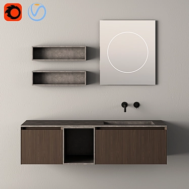 Sleek Modern Bathroom Cabinet | No. 085 3D model image 1 