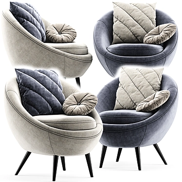 Velvet Accent Chair: Luxurious & Contemporary 3D model image 1 