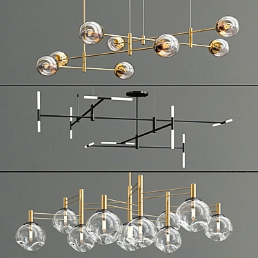 Modern Altona Temper Gap Chandeliers 3D model image 1 