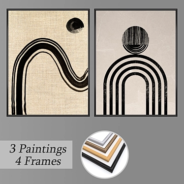 Assorted Wall Paintings Set 3D model image 1 