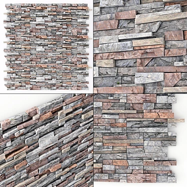 Clinker Stone Wall Decor 3D model image 1 