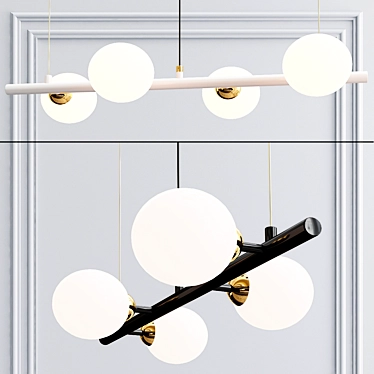 Elegant Paraglider Chandelier 3D model image 1 