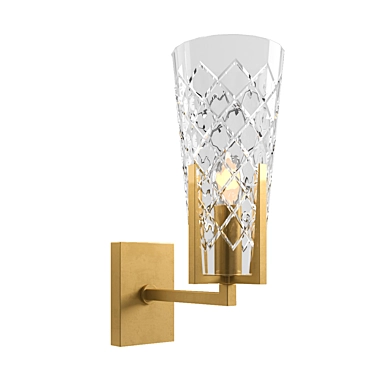Elegant Brass Shade Wall Sconce 3D model image 1 