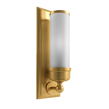 Elegant Brass Matt Glass Wall Sconce 3D model image 1 