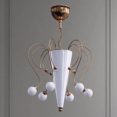 Elegant Conic Crystal Chandelier 3D model image 1 