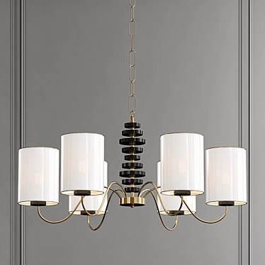 Elegant Wave Chandelier 3D model image 1 