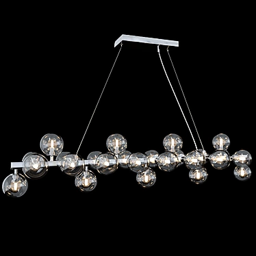 Modern Chrome Pendant Lamp with Smoky Glass Shade 3D model image 1 
