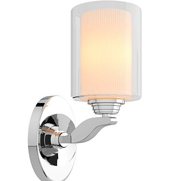 Sleek Chrome Glass Wall Sconce 3D model image 1 