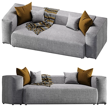 Modern Blok 3-Seater Sofa: Sleek Design 3D model image 1 