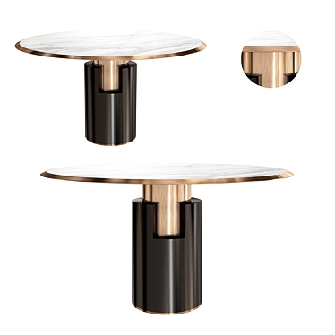 Sleek Round Dining Table 3D model image 1 