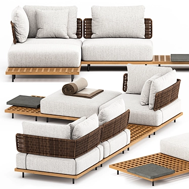 Quadrado Outdoor Sofa: Sleek and Stylish by Minotti 3D model image 1 