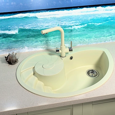 Florentina Nautilus: Creative Sea Shell Sink 3D model image 1 