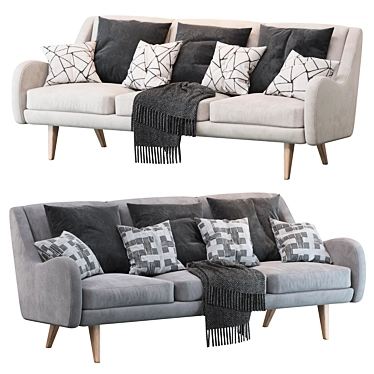 Elegant Sebastian Sofa: Stylish Comfort 3D model image 1 