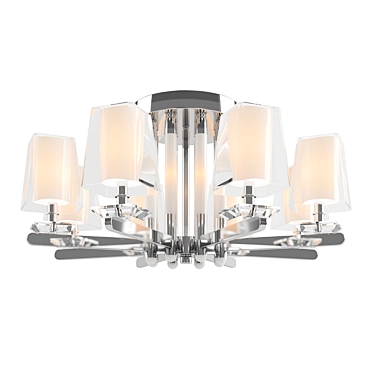 Newport Nickel Ceiling Light 3D model image 1 