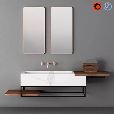  Sleek Modern Bathroom Cabinet | No. 086 3D model image 1 