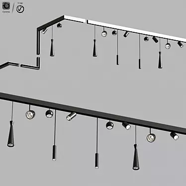 Versatile 5-Light Ceiling Track Project 3D model image 1 