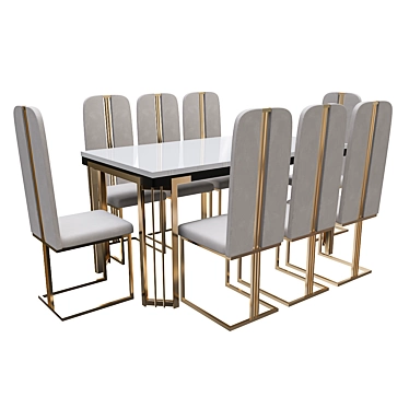 Modern Marble Dining Table 3D model image 1 