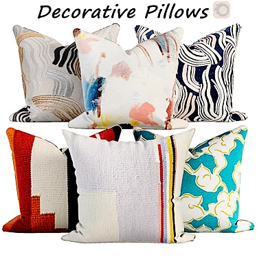 Decorative Pillow Set 543: Stylish and Versatile 3D model image 1 