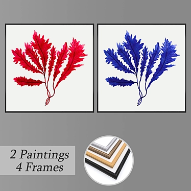 Artistic Wall Decor Set with Multiple Frame Variations 3D model image 1 