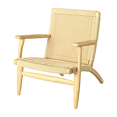 Rustic Rattan Armchair 3D model image 1 