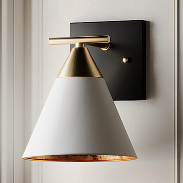 Clad Cone Bath Sconce: Sleek & Stylish! 3D model image 1 