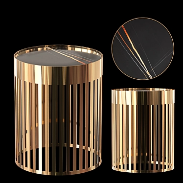 Modern Gold Castle Side Table 3D model image 1 