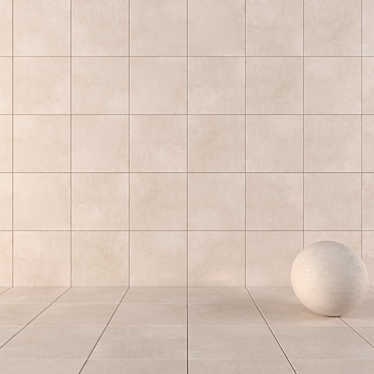 Beige Lupus Concrete Wall Tiles 3D model image 1 