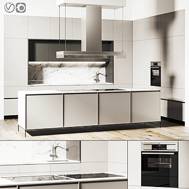 Modern Kitchen Design & Modeling 3D model image 1 