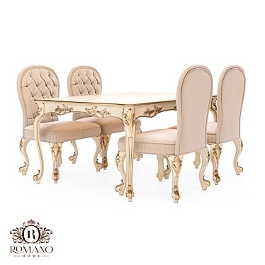 Handcrafted Josephine Dining Group 3D model image 1 